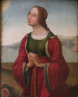 Lorenzo Costa, St. Margaret i bøn (ca. 1500)