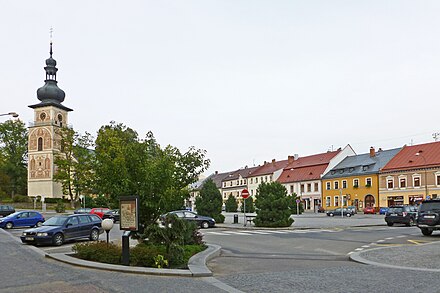 Square in Nové Město na Moravě, a town best known as a winter sports resort