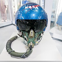 NASA helmet for the Northrop T-38 Talon aircraft NASA helmet for T-38 Speyer front top.jpg