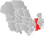 Larvik markert med rødt på fylkeskartet