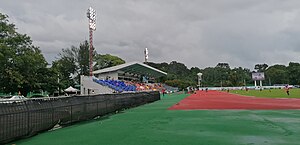 Die Haupttribüne des Nakhon Si Thammarat Stadium (November 2023)