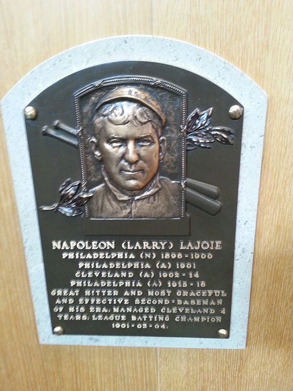 Lajoie's plaque in Cooperstown