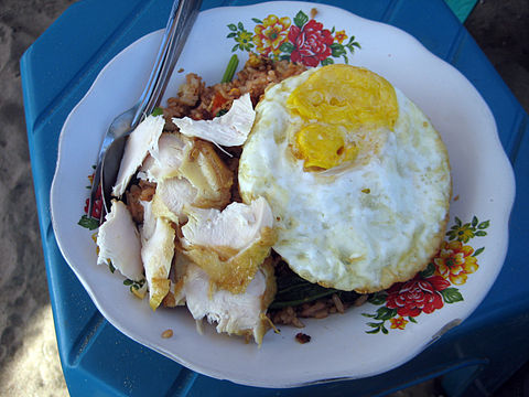 Nasi goreng with chicken and egg in Bali
