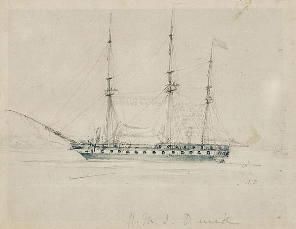 HMS Druid, by Nicholas Pocock
