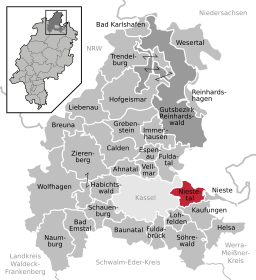 Läget för Niestetal i Landkreis Kassel