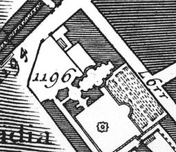 Santa Maria Dei Sette Dolori (nummer 1196) på Giovanni Battista Nollis Rom-karta fra 1748.