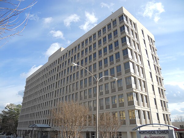 Northside Tower, a downtown landmark located in City Springs at Sandy Springs Place and Roswell Road