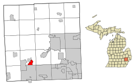 Oakland County Michigan Incorporated and Unincorporated areas Walled Lake highlighted.svg