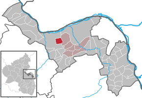 Poziția Ockenheim pe harta districtului Mainz-Bingen