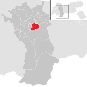 Lage der Gemeinde Oetz im Bezirk Imst (anklickbare Karte)