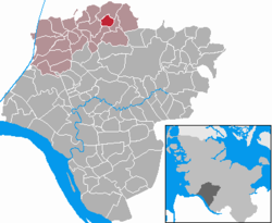 Elhelyezkedése Schleswig-Holstein térképén