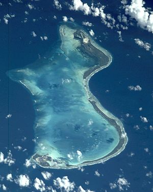 Imagen de un astronauta de la NASA del atolón de Onotoa
