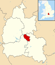 オックスフォードシャー内でのオックスフォードの位置の位置図