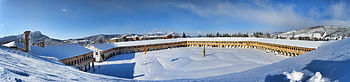 Panoramic view of the citadel of Jaca under the snow. Photograph: Dirocris Licensing: CC-BY-SA-3.0-es