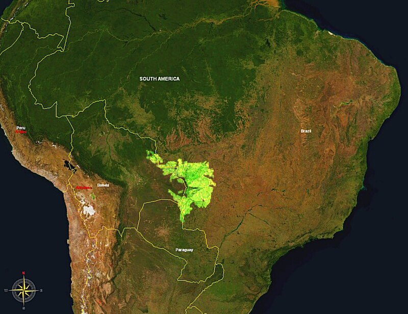 Extensão do Pantanal na América