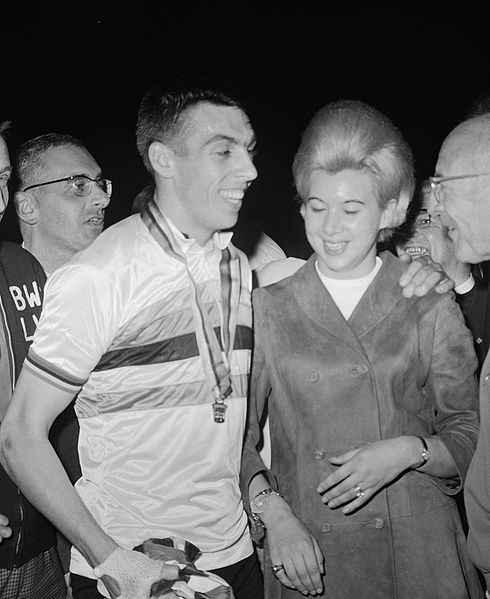 Sercu with wife, after winning the 1967 World Championship Sprint