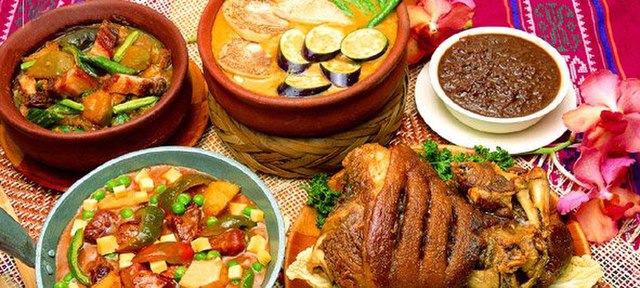 A variety of Filipino dishes