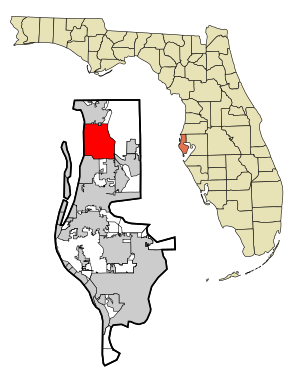 Pinellas County Florida Incorporated and Unincorporated areas Palm Harbor Highlighted.svg