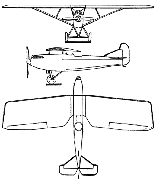 File:Potez 31 3-view Les Ailes September 6,1928.png