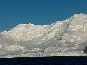 View from Bransfield Strait into Chavei Cove with the Prespa Glacier