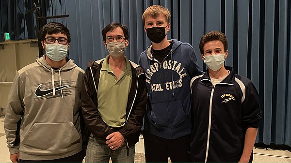 Tao (second from left) with UCLA undergraduate students in 2021