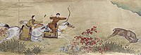 Qianlong Emperor chasing a deer on a hunting trip