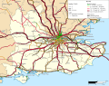 * Nomination Geographically correct rail transport infrastructure map of South East England (United Kingdom), as of 2024.English: Shapes of borders, coasts and lakes use data from EGM 2020 database, published by Institut géographique national under Licence ouverte / Open license from Etalab.English: About represented data --Benjism89 05:00, 22 May 2024 (UTC) * Decline  Oppose There are a lot of stiching errors with rail roads. --Sebring12Hrs 18:02, 29 May 2024 (UTC) @Sebring12Hrs: I don't understand what you mean, could you please detail or give examples ? ~~~~