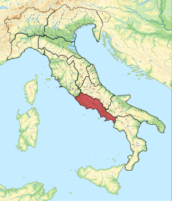 Regio I Latium et Campanian sijainti Italiassa.