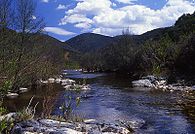 The Yeguas River that separates the two ranges of Sierra de Montoro and Sierra de Cardeña