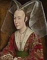 Portrait d'Isabelle de Portugal coiffée d'un double hennin (ou « coiffure papillon »), vers 1450