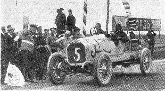 The Russian Grand Prix was first run in 1913 and again in 1914 before the event was discontinued until its revival in 2014. Pictured is Georgy Suvorin