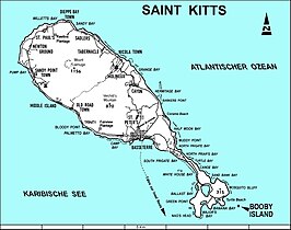 Kaart van Saint Kitts