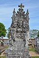 * Nomination Detail of a (tilted) mineteenth-century gravestone, Saint-Romain, Vienne, France. --JLPC 17:53, 8 May 2014 (UTC) * Promotion Good quality. And nice lizard at the bottom ;-) --DXR 18:12, 8 May 2014 (UTC)