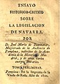 Trabajo de Derecho impreso en dos tomos "en la imprenta de la viuda de Rada" (1820)