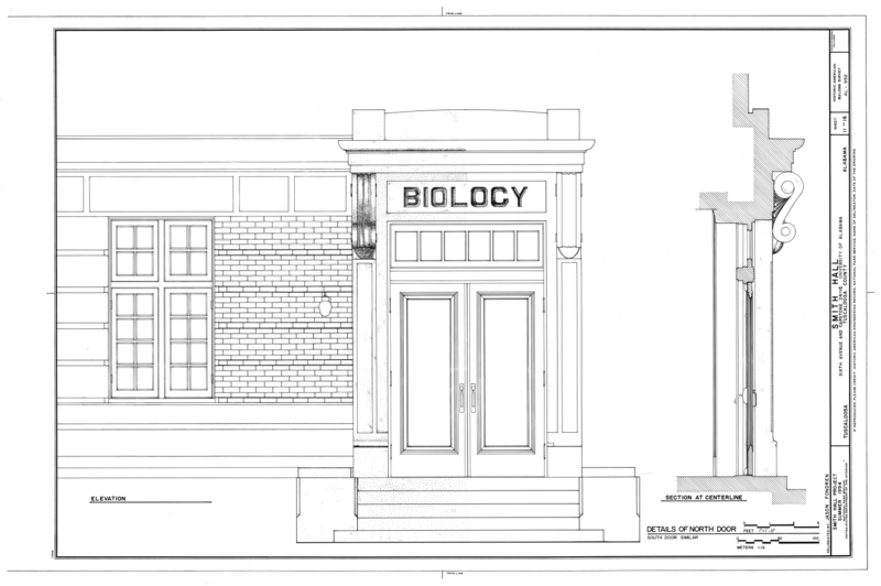 File:Smith Hall, Capstone Drive at Sixth Avenue, Tuscaloosa, Tuscaloosa County, AL HABS ALA,63-TUSLO,26- (sheet 11 of 16).png