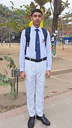 A student of Class XI, Bangla Version, Day Shift in full uniform