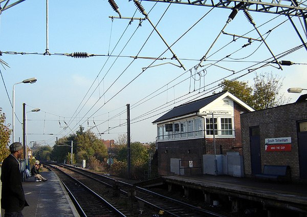 The electrified stretch at South Tottenham (completed before the rest of the line)