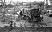 Soviet garbage truck GAZ-53M (photo taken in 1983) Soviet garbage truck GaZ-53M in 1983.jpg