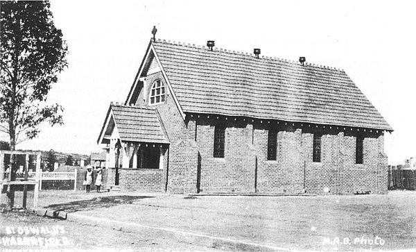 The nave of St Oswald's was built soon after subdivision of the suburb, and the Anglican parish divided from that of St John's Ashfield.