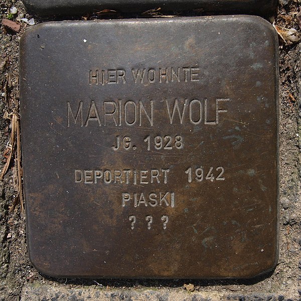 File:Stolperstein Bingen Mainzerstraße 10 Marion Wolf.jpg