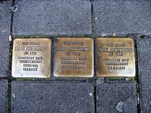 Stolperstein's Isaak Arensberg, Sara Arensberg, Karl Arensberg Immenburgstrasse 17 Bonn.JPG