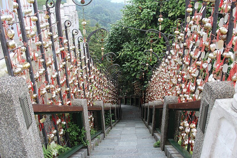 File:Sun Moon Lake stairway of bells, August 2017.jpg