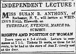 Thumbnail for File:Susan B. Anthony lecture, Ellsworth, Maine, March 5, 1857.jpg