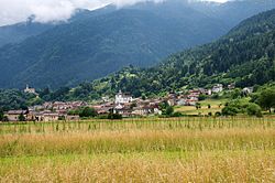 the town of Sutrio in summer