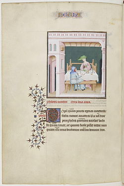 Primera miniatura de Hecyra, fol. 209v