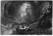 The Deluge (1828), de John Martin. Mezzotint of lost 1826 painting.