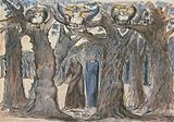 William Blake, c. 1824–27, The Wood of the Self-Murderers: The Harpies and the Suicides, Tate