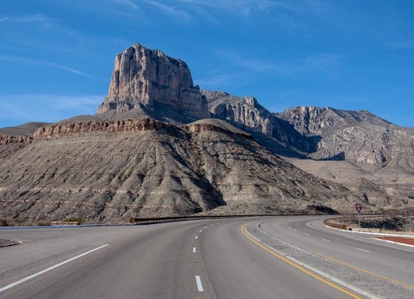 El Capitan as seen from US 62 in Guadalupe Mountains National Park