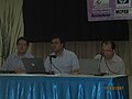 Jakarta (17 March 2007) L->R: Rex, Meursault2004, and Borgx as speakers in an Indonesian Wikipedia Seminar