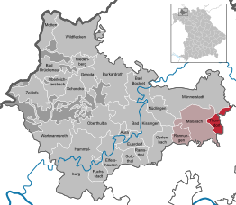 Kaart van Thundorf in Unterfranken